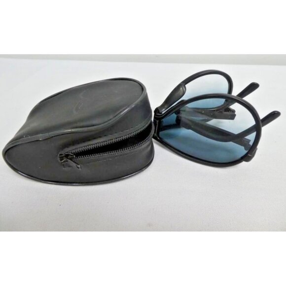 Vintage Faberge Foldable Compact Sunglasses with Leather Case - Picture 1 of 10